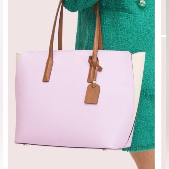 Kate Spade Margaux Tote Bag two tone pink beige valentines - Picture 1 of 12